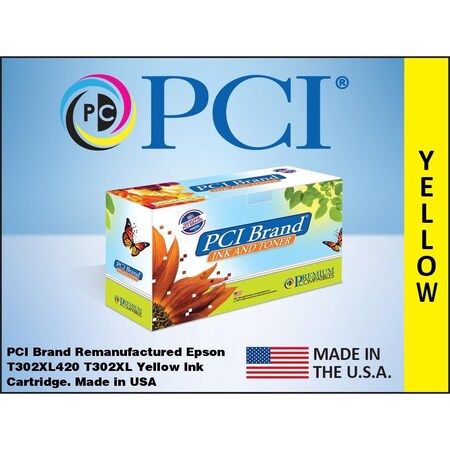Pci Reman Epson 302XL T302XL420S High Yield Yellow Ink for Epson Expression Premium XP6000, XP6100 T302XL420-PCI